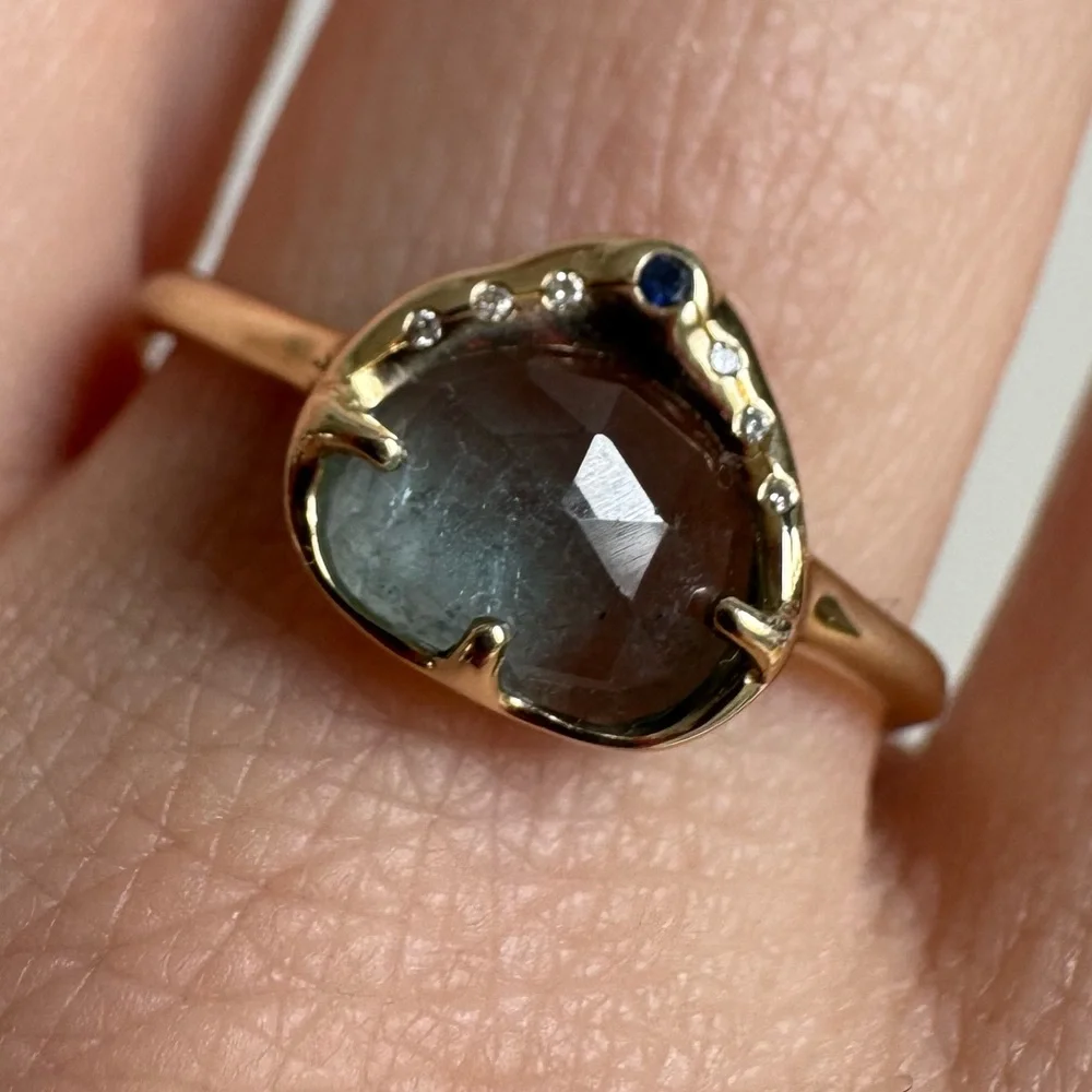 Sirciam 14k yellow gold Sky Shower Tourmaline Ring 8 $1453 - Picture 3 of 15